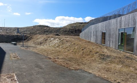 Sólardagur í portinu.